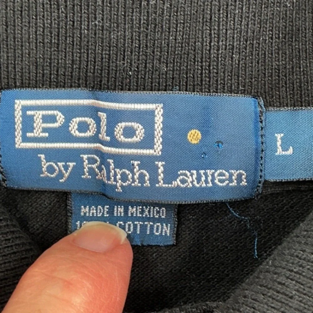 Polo Ralph Lauren Shirt Mens L Black Red Pony Logo Short Sleeve Classic Preppy